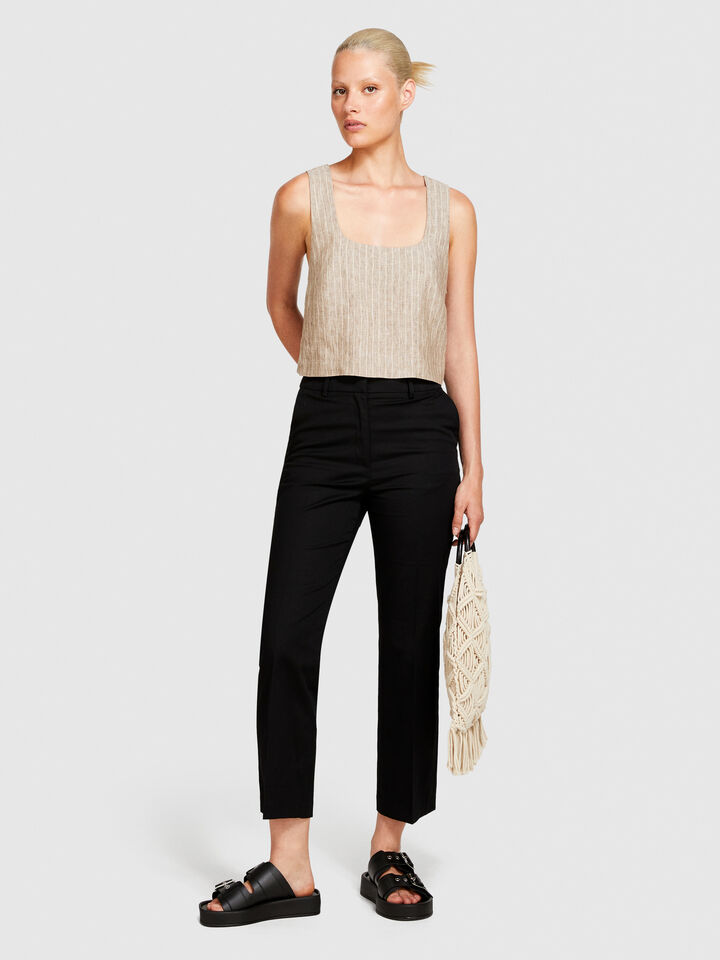 High-waisted trousers - women's high-waisted trousers - Black | Sisley image number 1